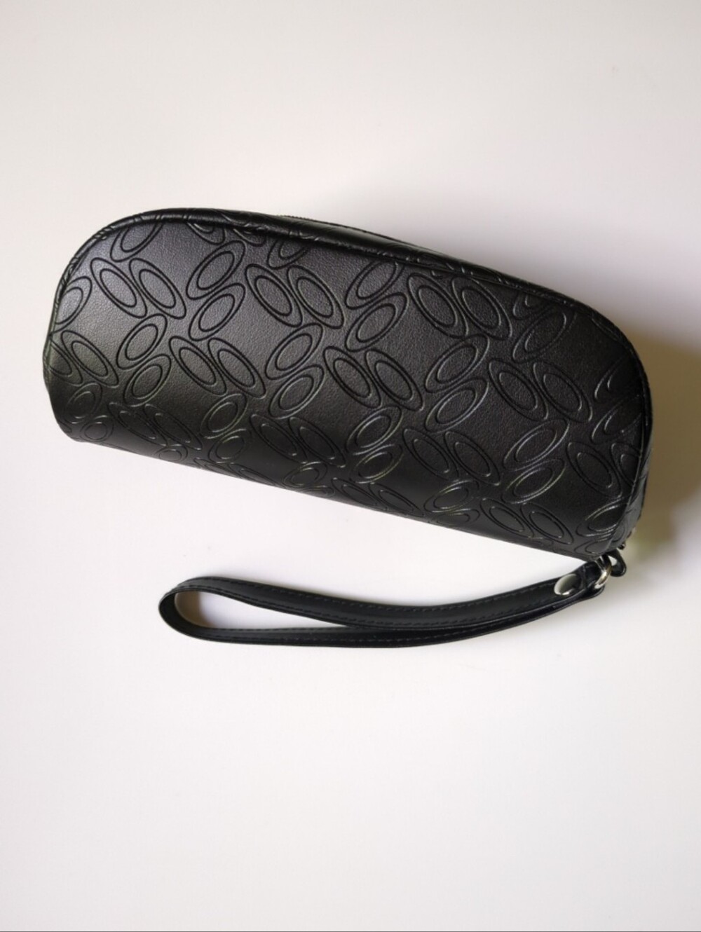 Authentic Oakley Sunglasses Case - Black All-Over Embossed Logo Pattern Zip